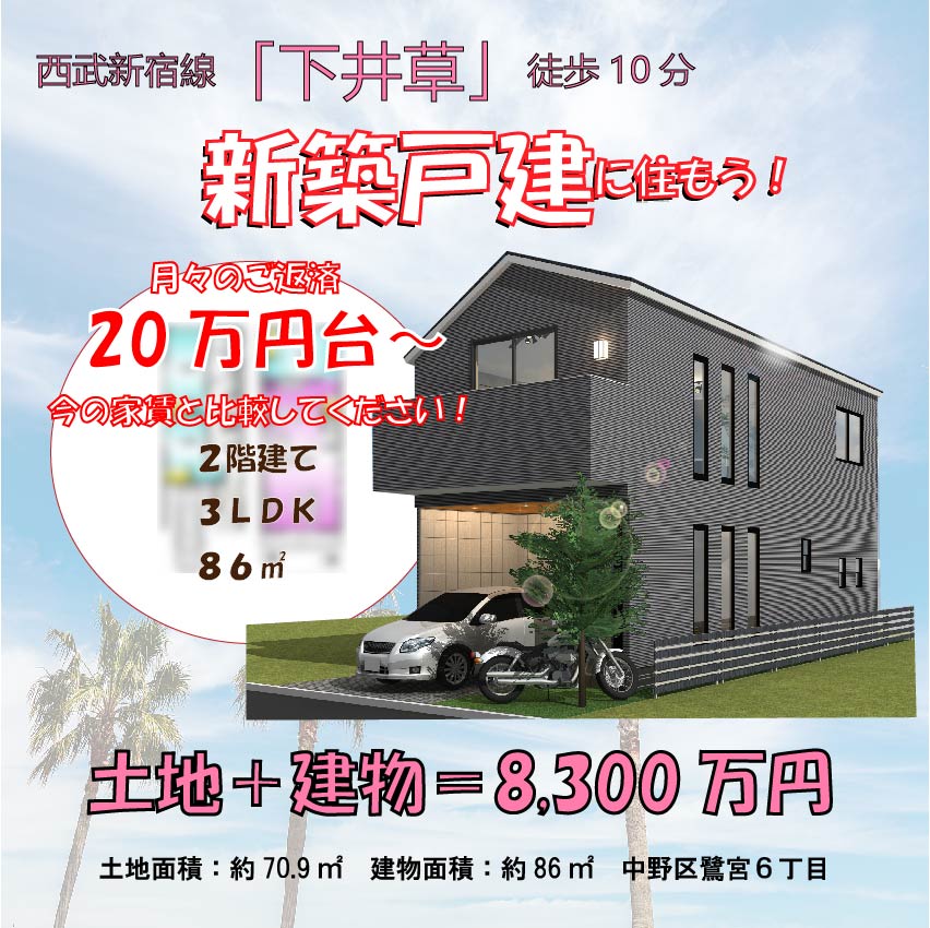 中野区鷺宮６丁目　土地